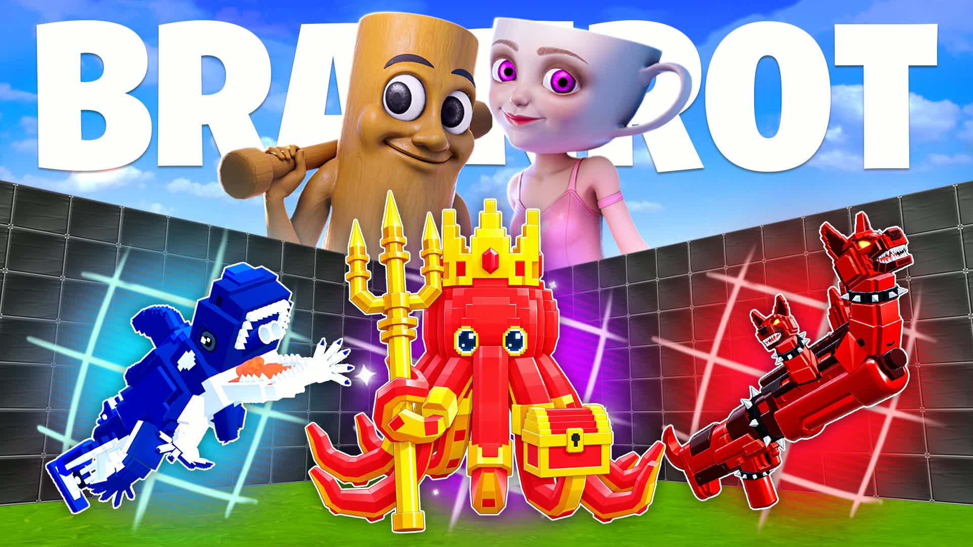 Brainrot 1v1 FFA - All Weapons & Rides