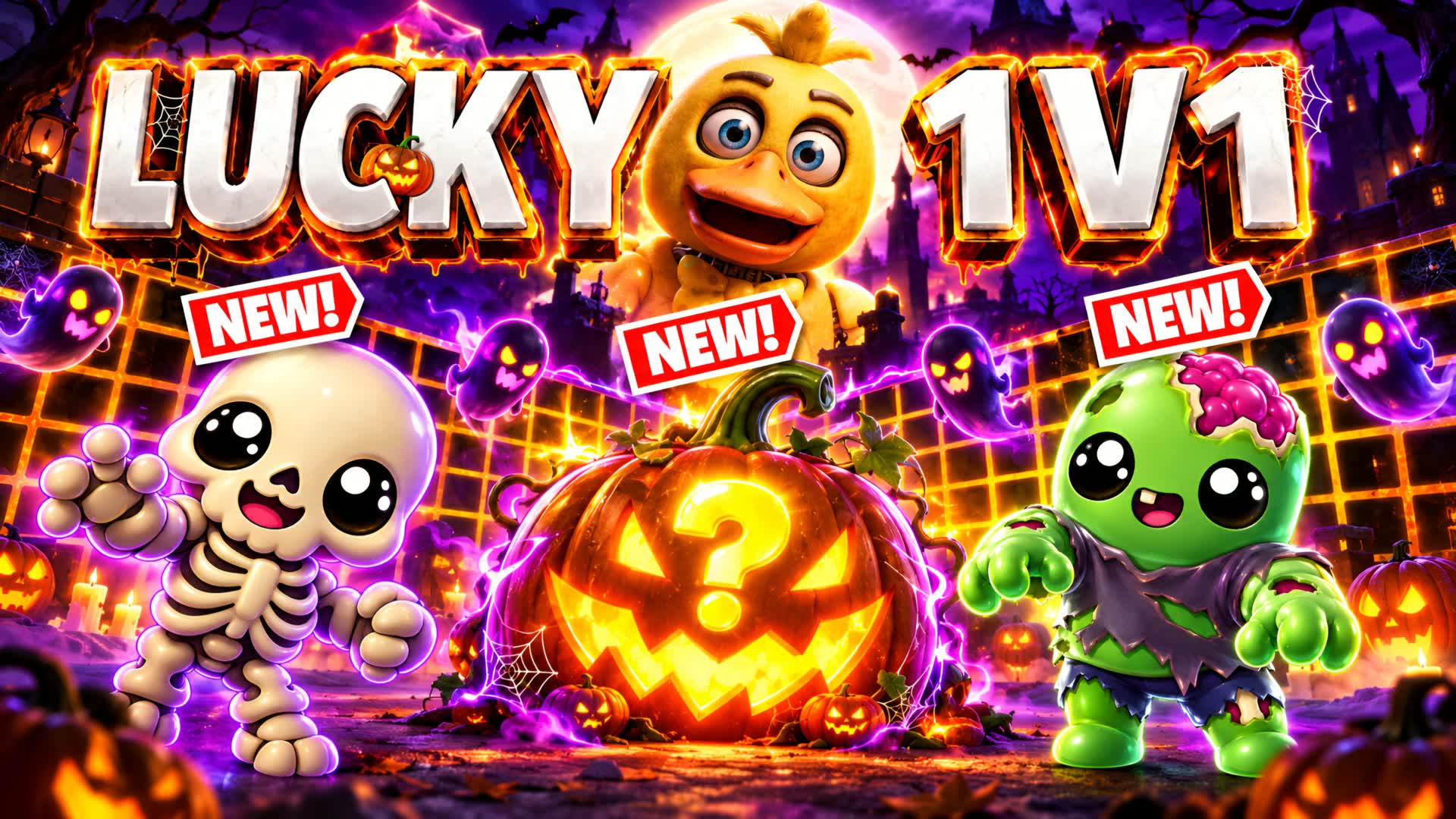 LUCKY 1V1 HALLOWEEN 🎃 ALL GUNS & RIDES