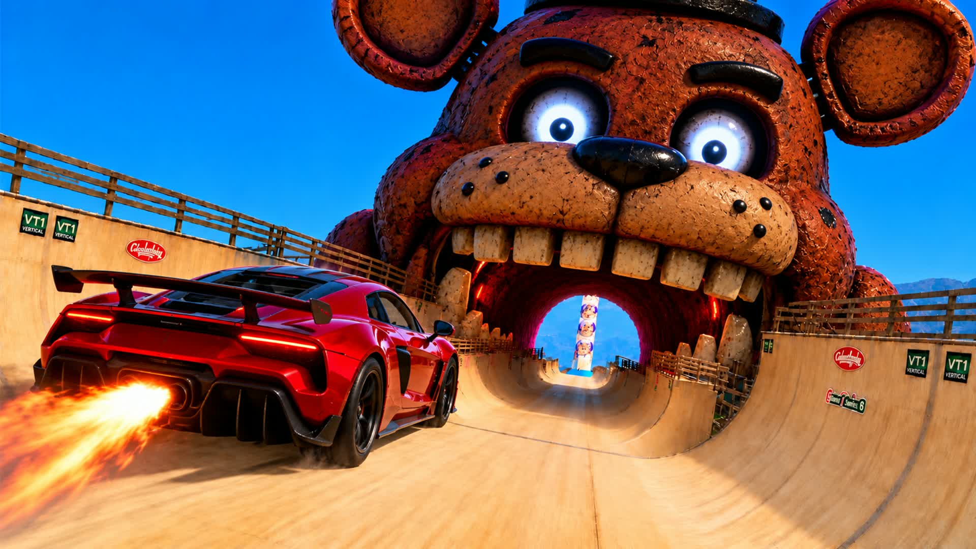FNAF CAR DRIVE CITY RAMP JUMP HORROR