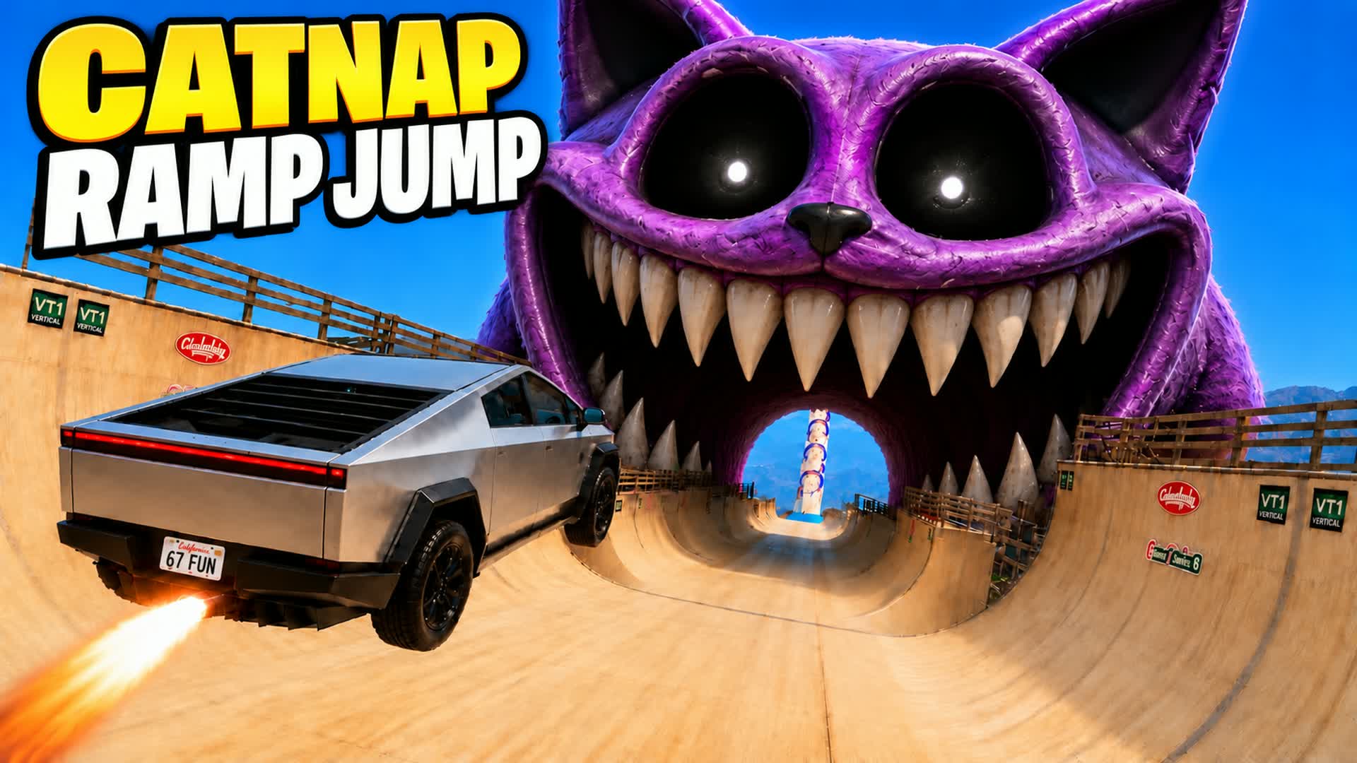 CATNAP CAR DRIVE CITY RAMP JUMP HORROR