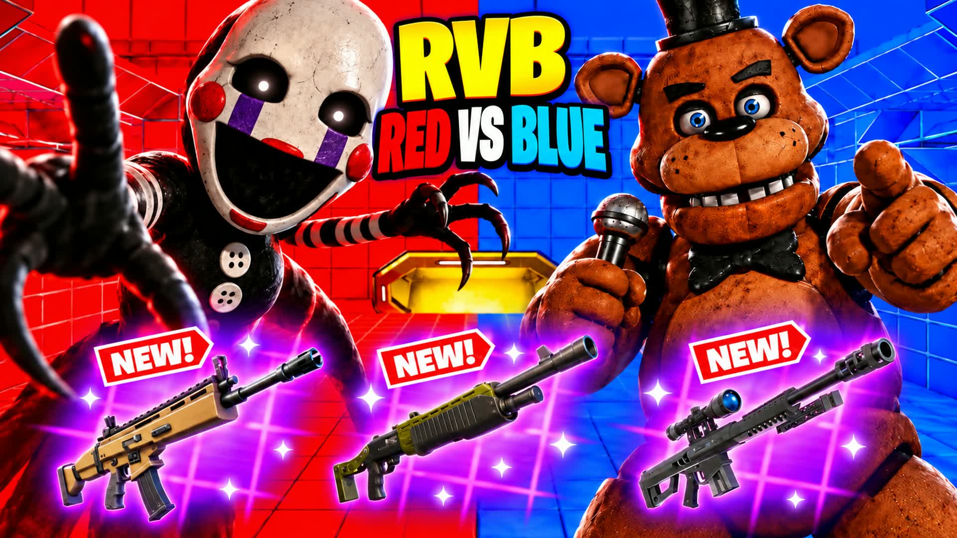 RVB RED VS BLUE FNAF FIVE NIGHTS 🔴🔵