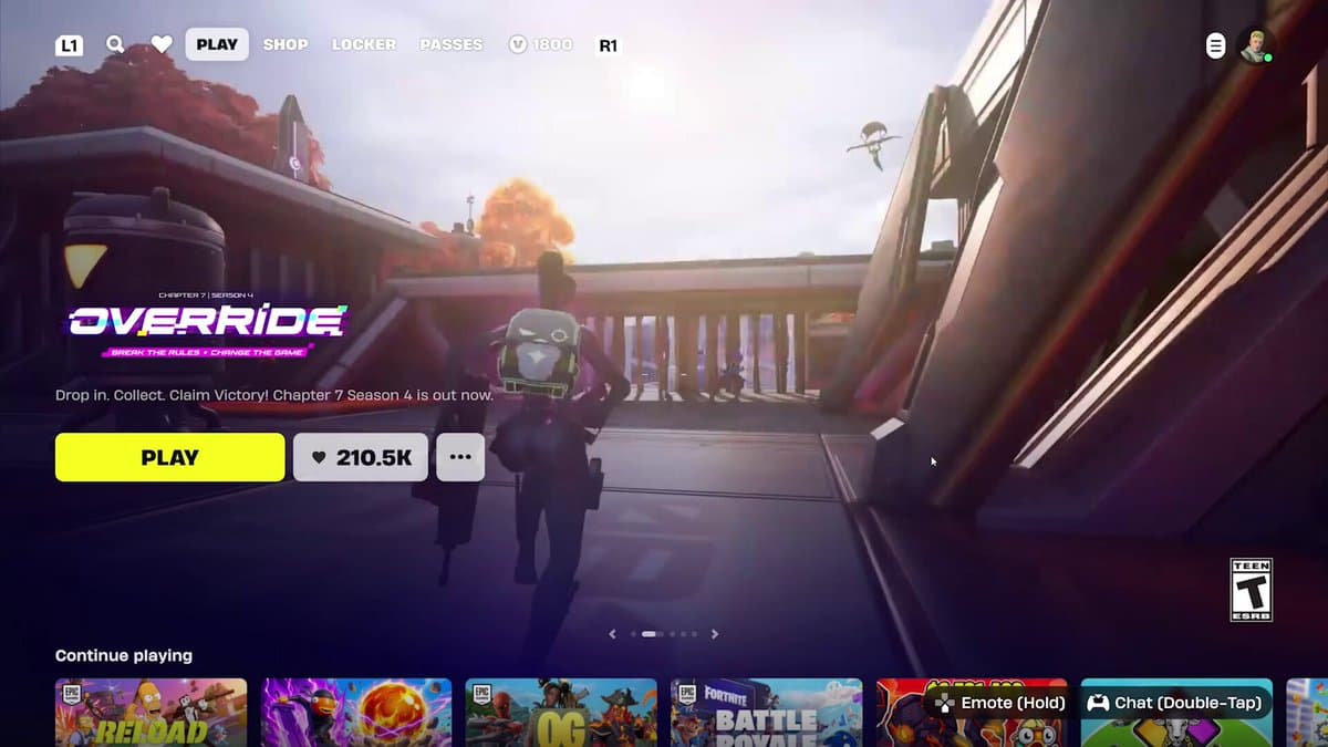 The redesigned Fortnite Discover screen
